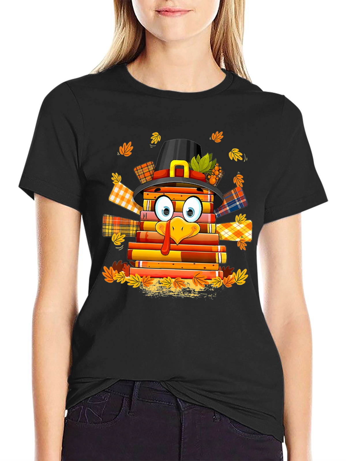 Thanksgiving Turkey Book Lover T-Shirt