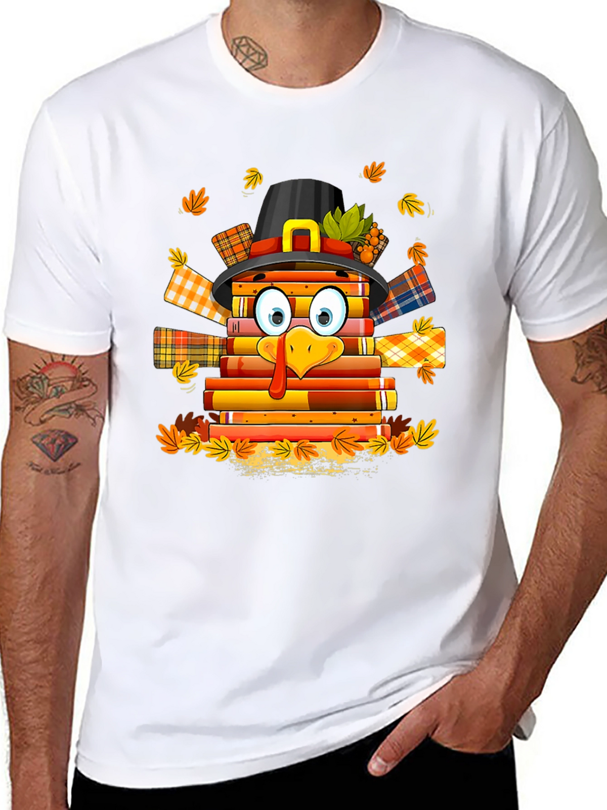 Thanksgiving Turkey Book Lover T-Shirt