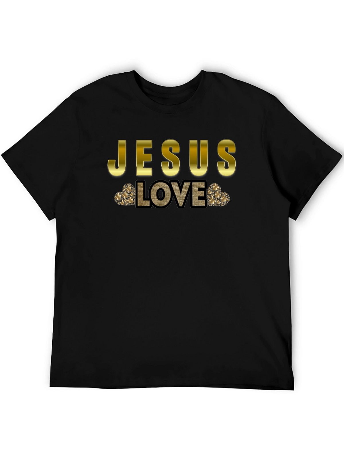Jesus Love T-Shirt - Gold Accent Graphic Tee