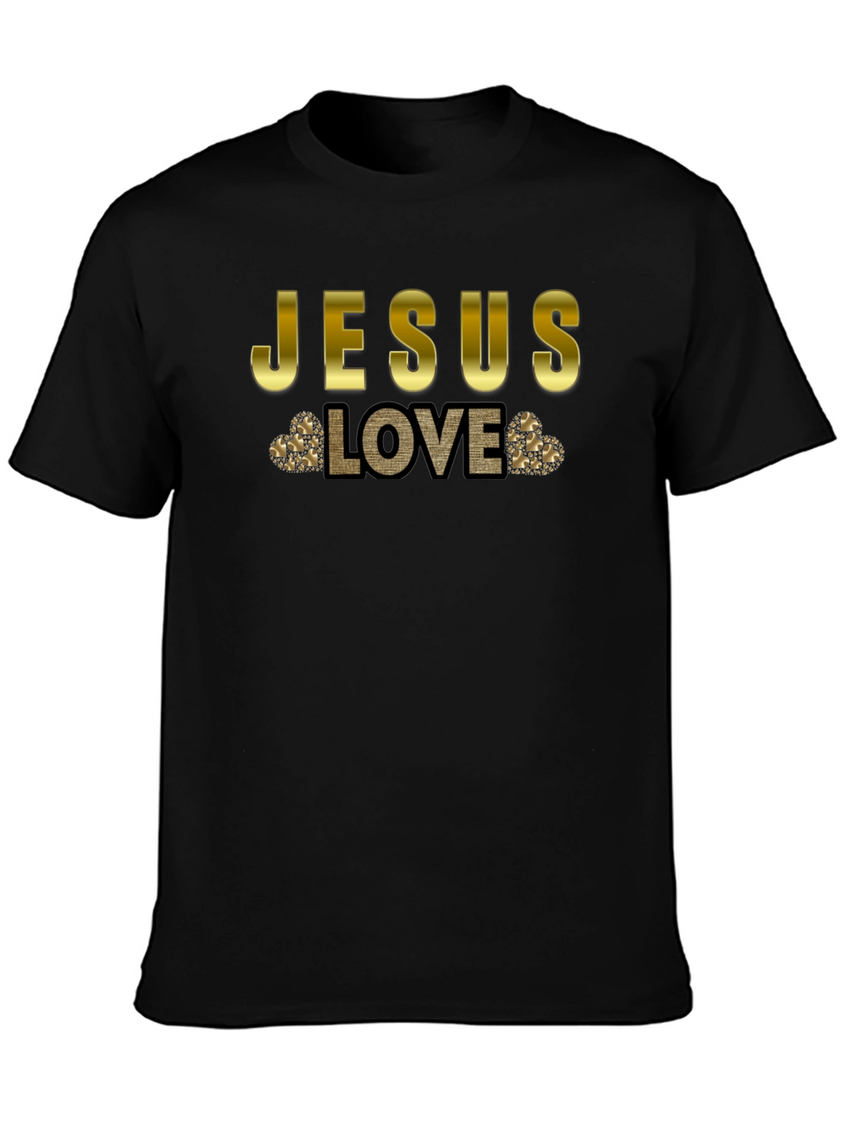 Jesus Love T-Shirt - Gold Accent Graphic Tee