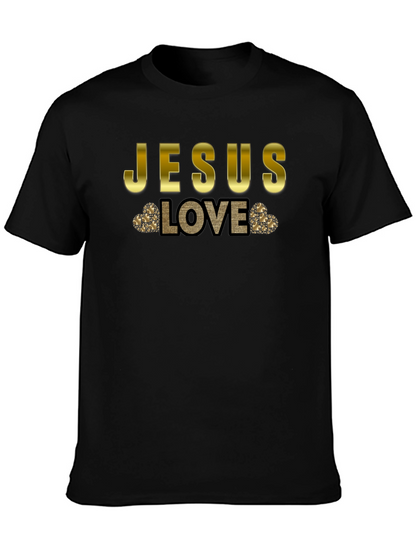 Jesus Love T-Shirt - Gold Accent Graphic Tee