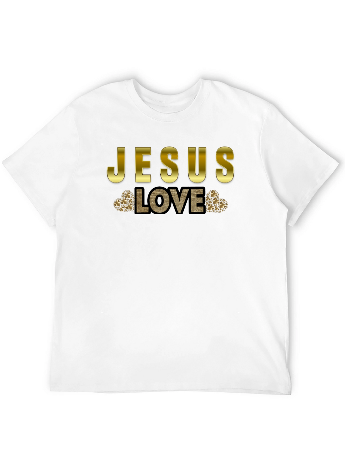Jesus Love T-Shirt - Gold Accent Graphic Tee