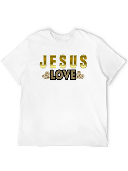 Jesus Love T-Shirt - Gold Accent Graphic Tee