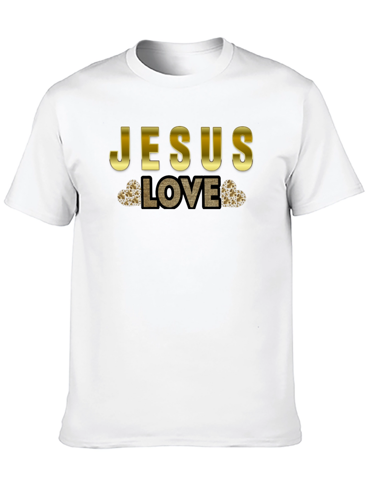 Jesus Love T-Shirt - Gold Accent Graphic Tee