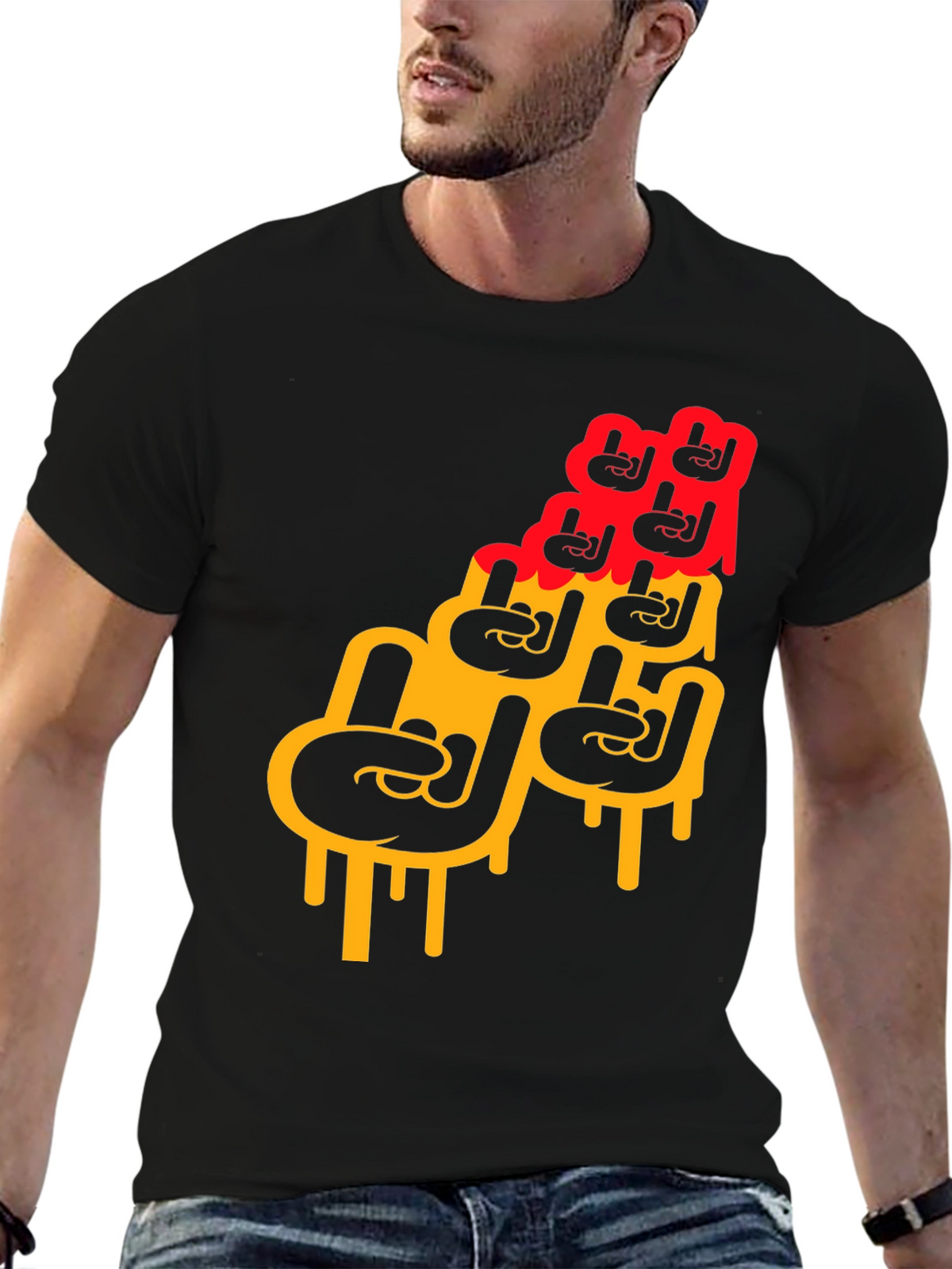 Rock On Graphic Print Mens T-Shirt