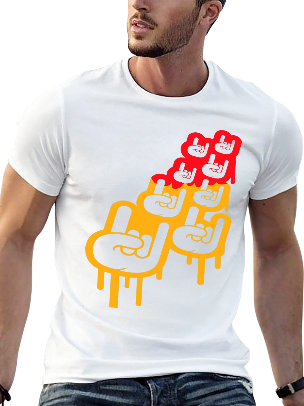 Rock On Graphic Print Mens T-Shirt
