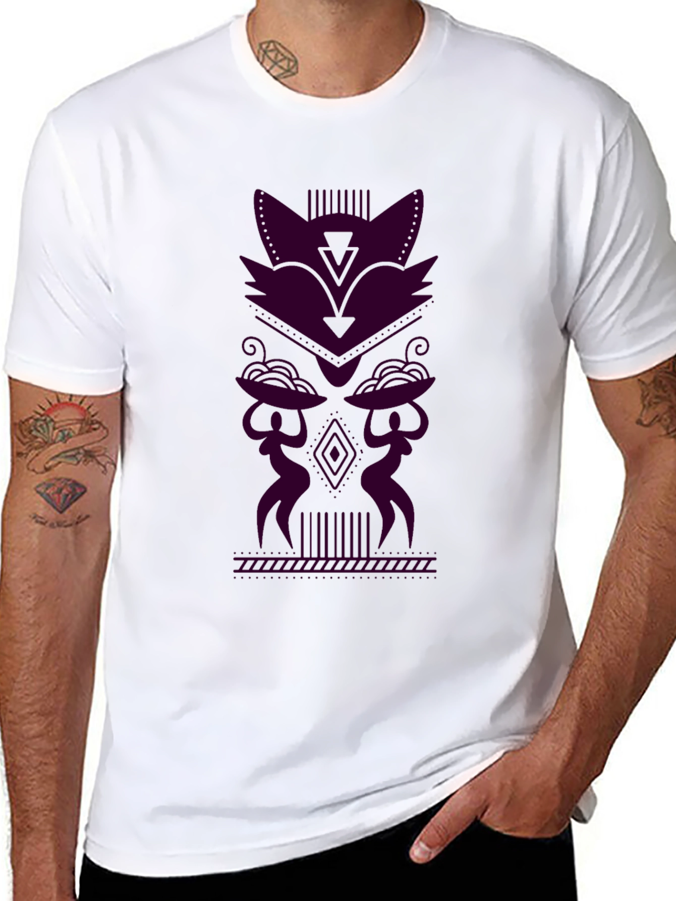 Geometric Tribal Style Graphic Tee