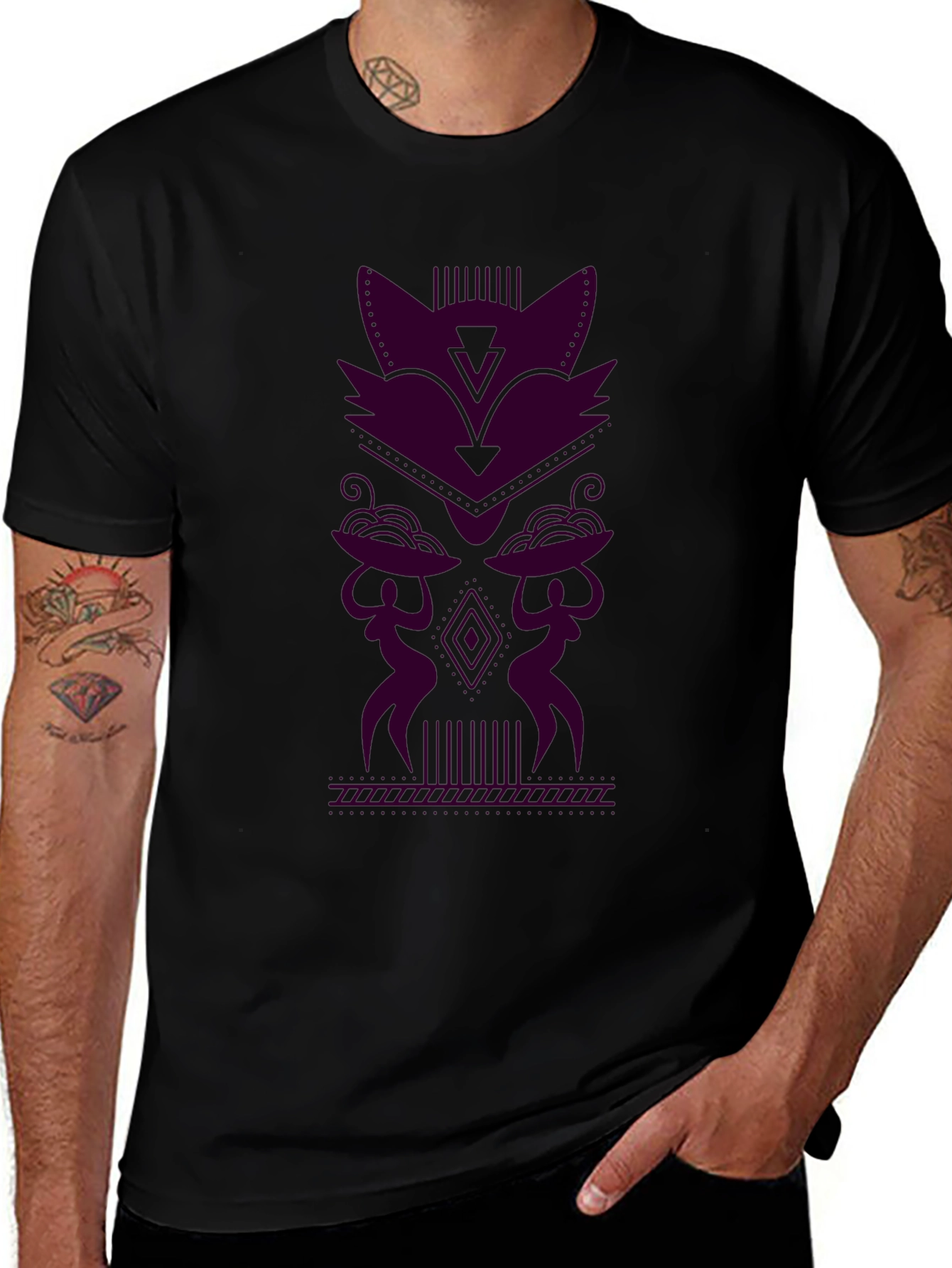 Geometric Tribal Style Graphic Tee