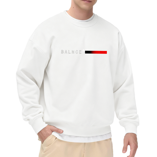 Minimal BALNCE Red Gradient Stripe White Crewneck Sweatshirt