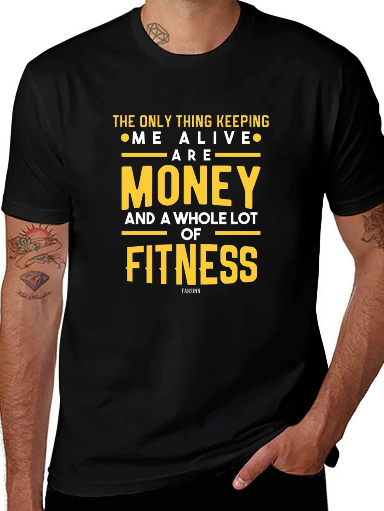 Money & Fitness Graphic T-Shirt - Keep Me Alive!