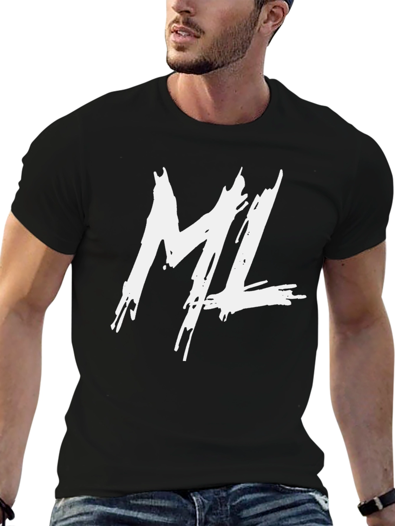 ML Black Graphic Tee - Trendy Streetwear