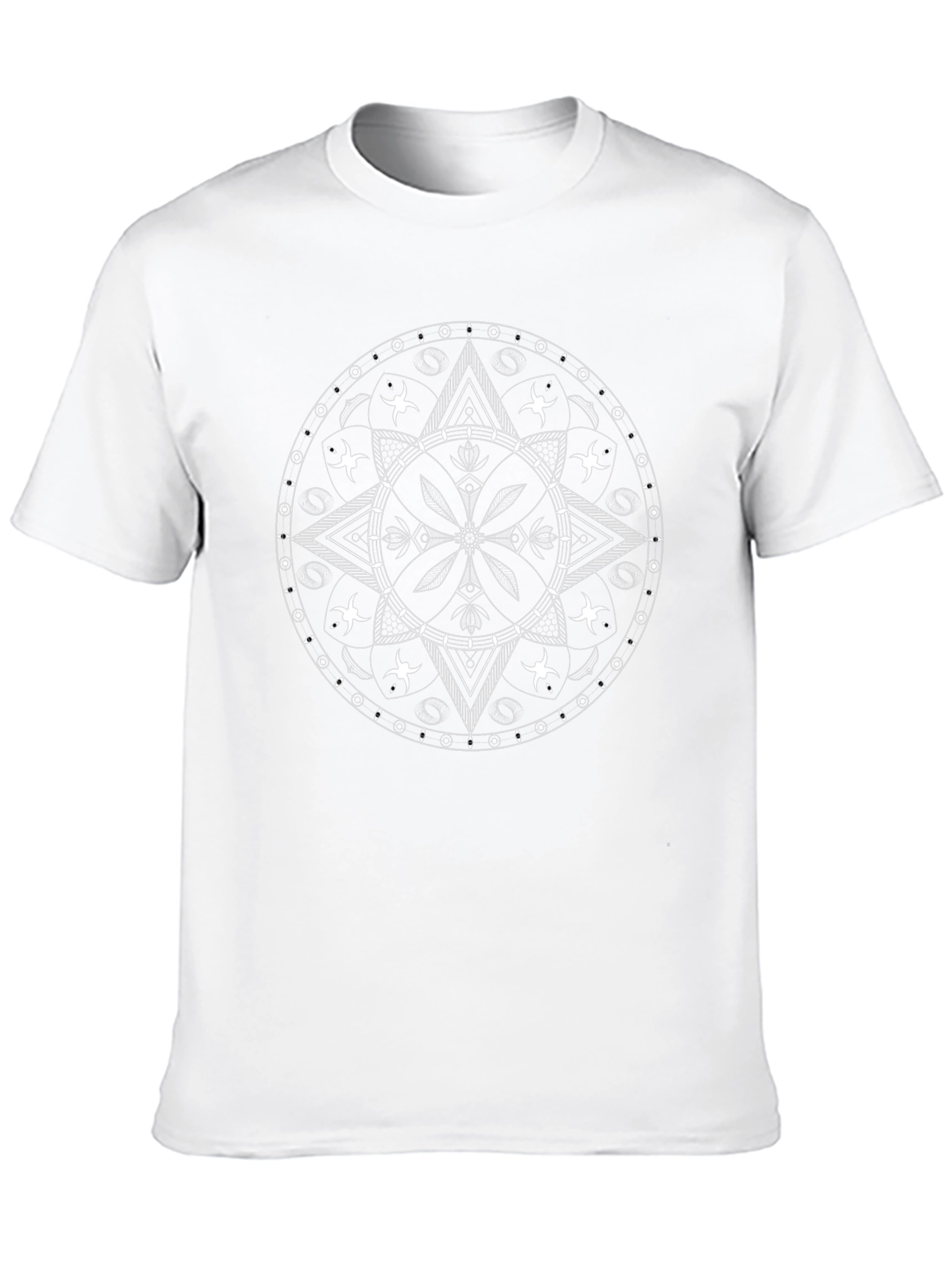 Geometric Mandala Graphic Tee - Stylish Mens Black T-Shirt