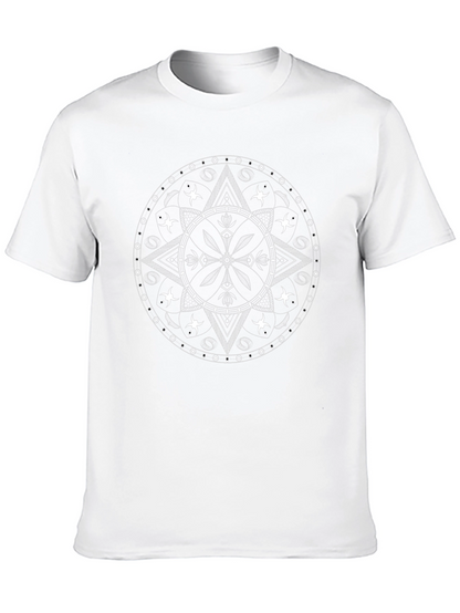 Geometric Mandala Graphic Tee - Stylish Mens Black T-Shirt