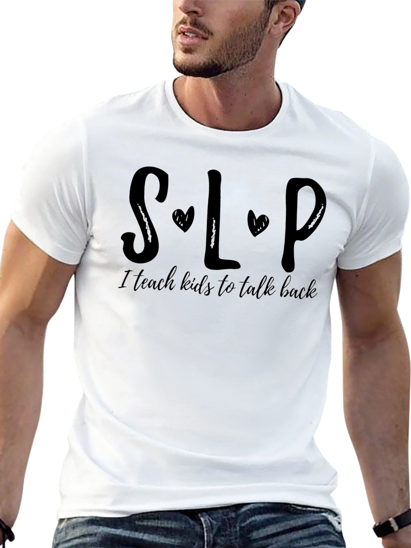 SLP Teach Kids to Talk Back Black T-Shirt