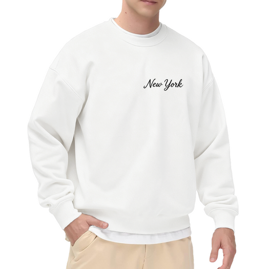 Minimalist New York Handwriting Soft Crewneck Sweatshirt