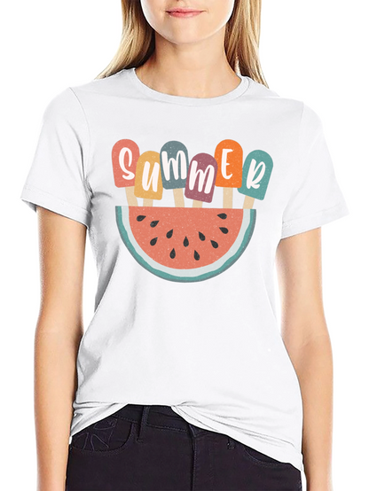 Summer Watermelon Popsicle Graphic T-Shirt