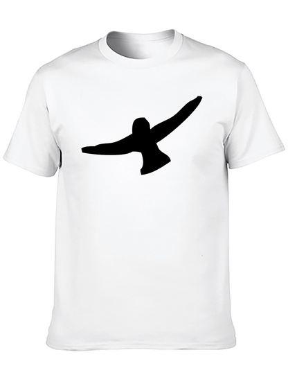 Black T-Shirt with Abstract Bird Graphic