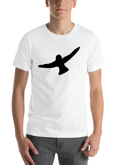 Black T-Shirt with Abstract Bird Graphic