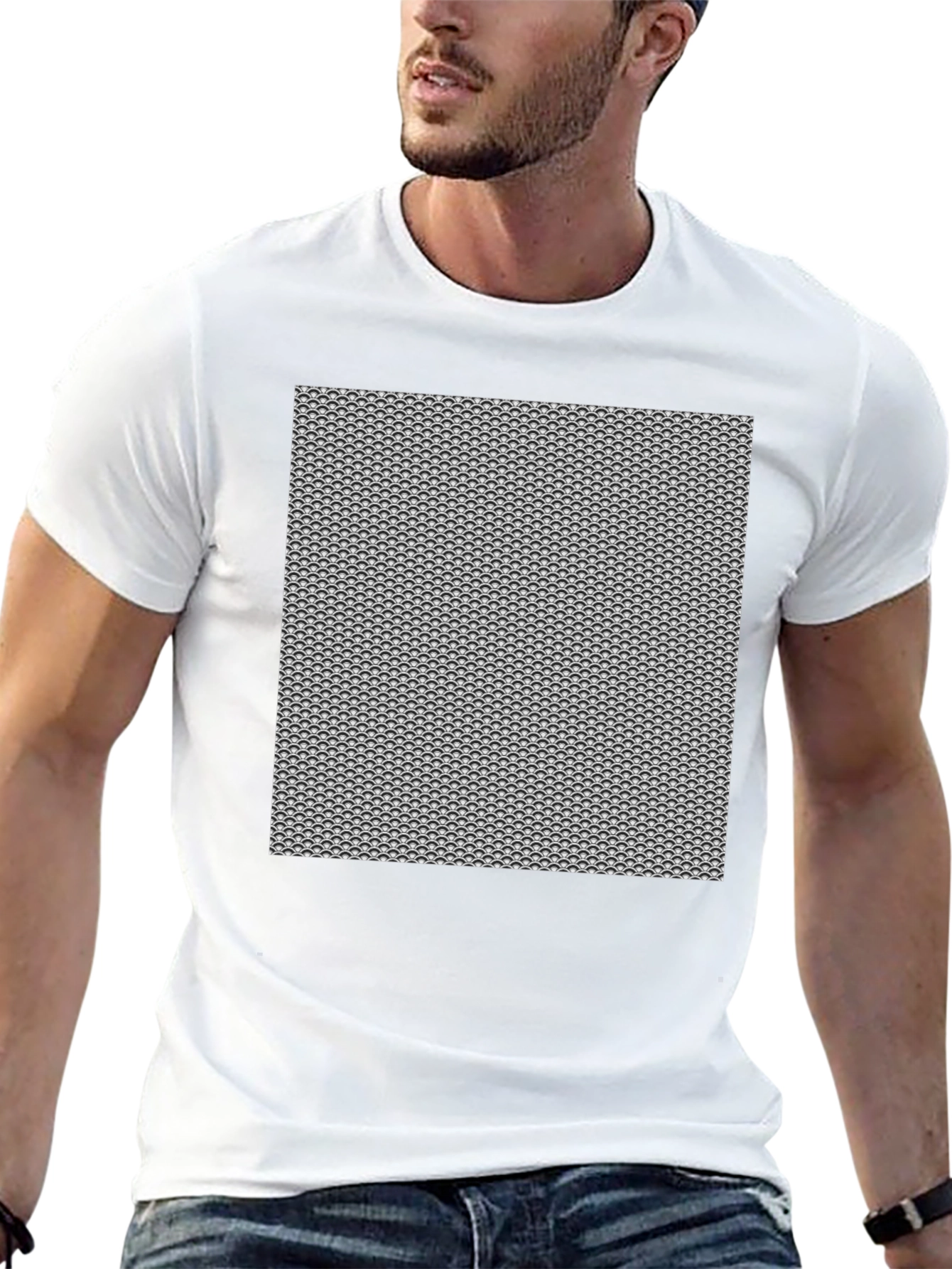 Chainmail Pattern Black T-Shirt
