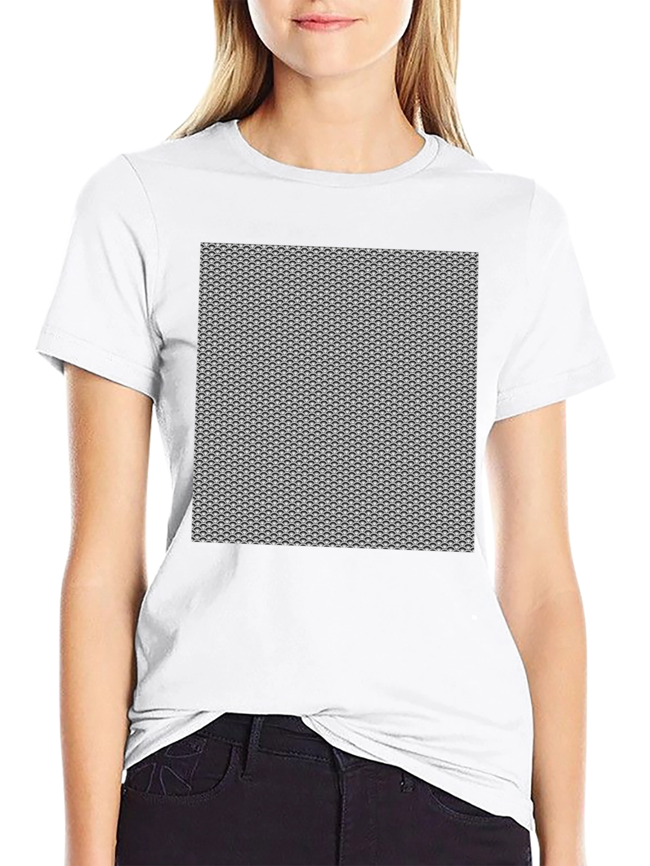 Chainmail Pattern Black T-Shirt