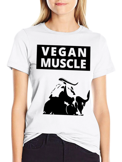 Vegan Muscle T-Shirt - Black Bull Graphic Tee