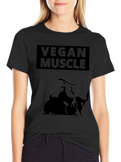 Vegan Muscle T-Shirt - Black Bull Graphic Tee