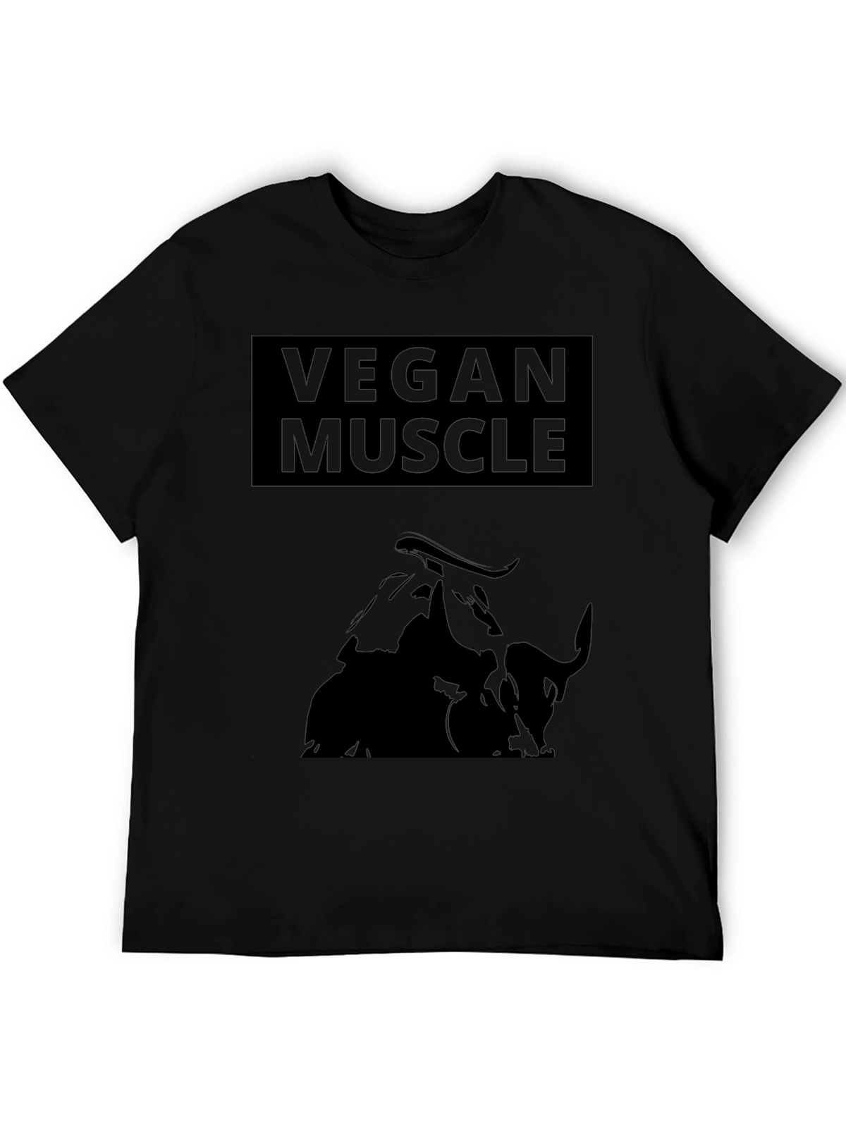 Vegan Muscle T-Shirt - Black Bull Graphic Tee