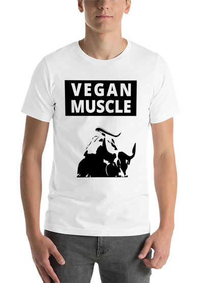 Vegan Muscle T-Shirt - Black Bull Graphic Tee