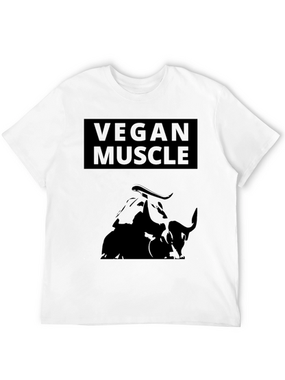 Vegan Muscle T-Shirt - Black Bull Graphic Tee