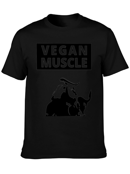 Vegan Muscle T-Shirt - Black Bull Graphic Tee