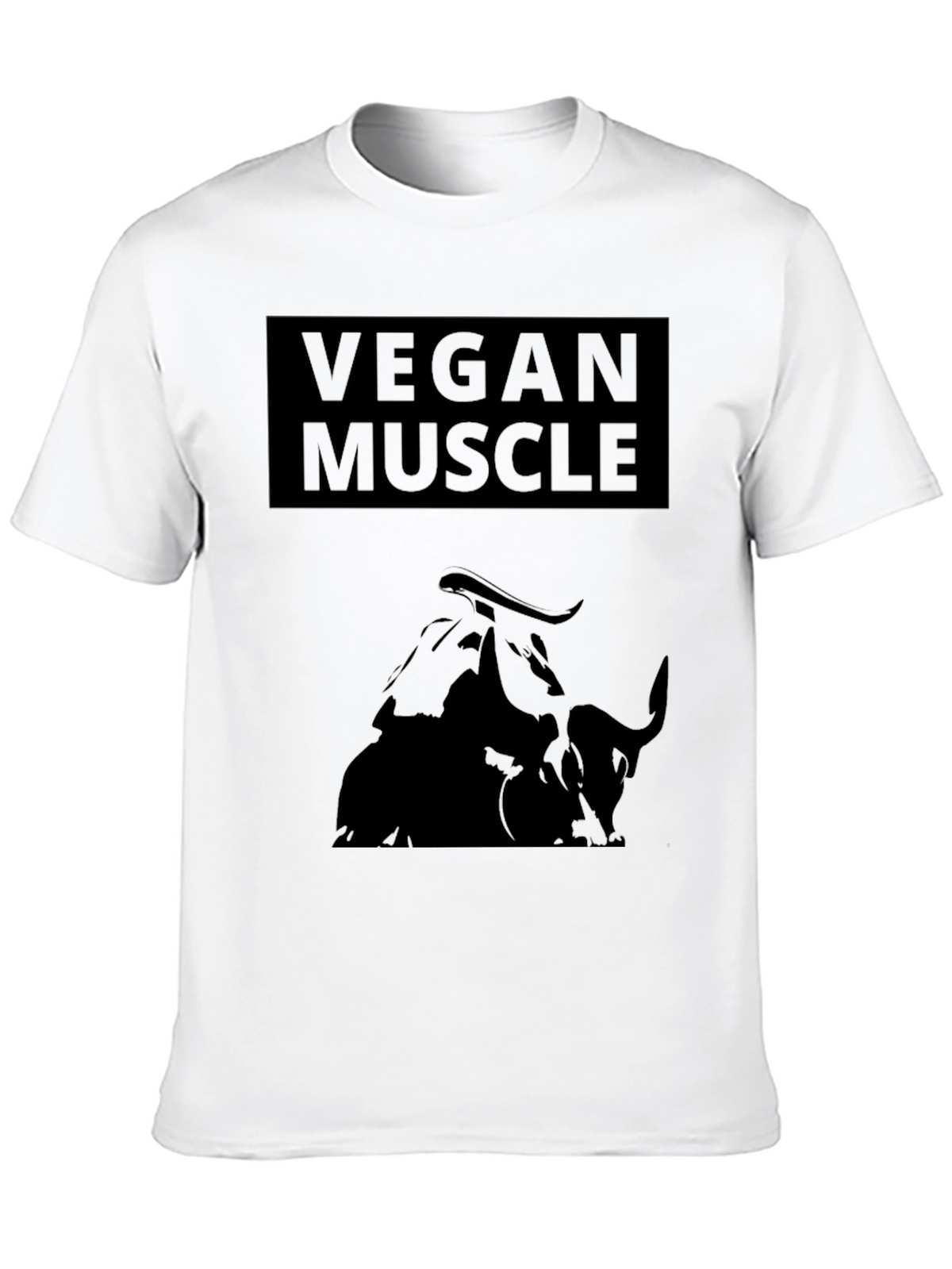 Vegan Muscle T-Shirt - Black Bull Graphic Tee