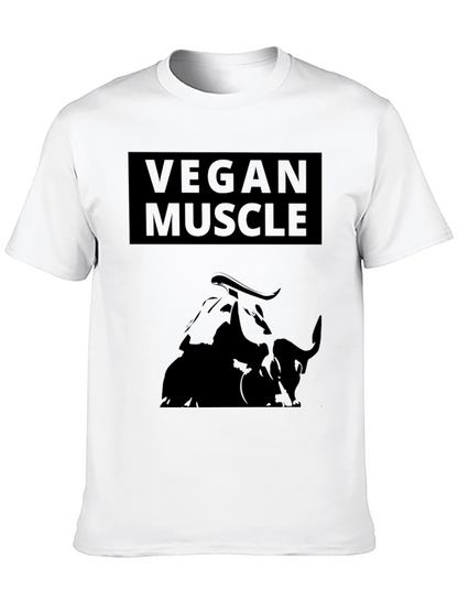 Vegan Muscle T-Shirt - Black Bull Graphic Tee