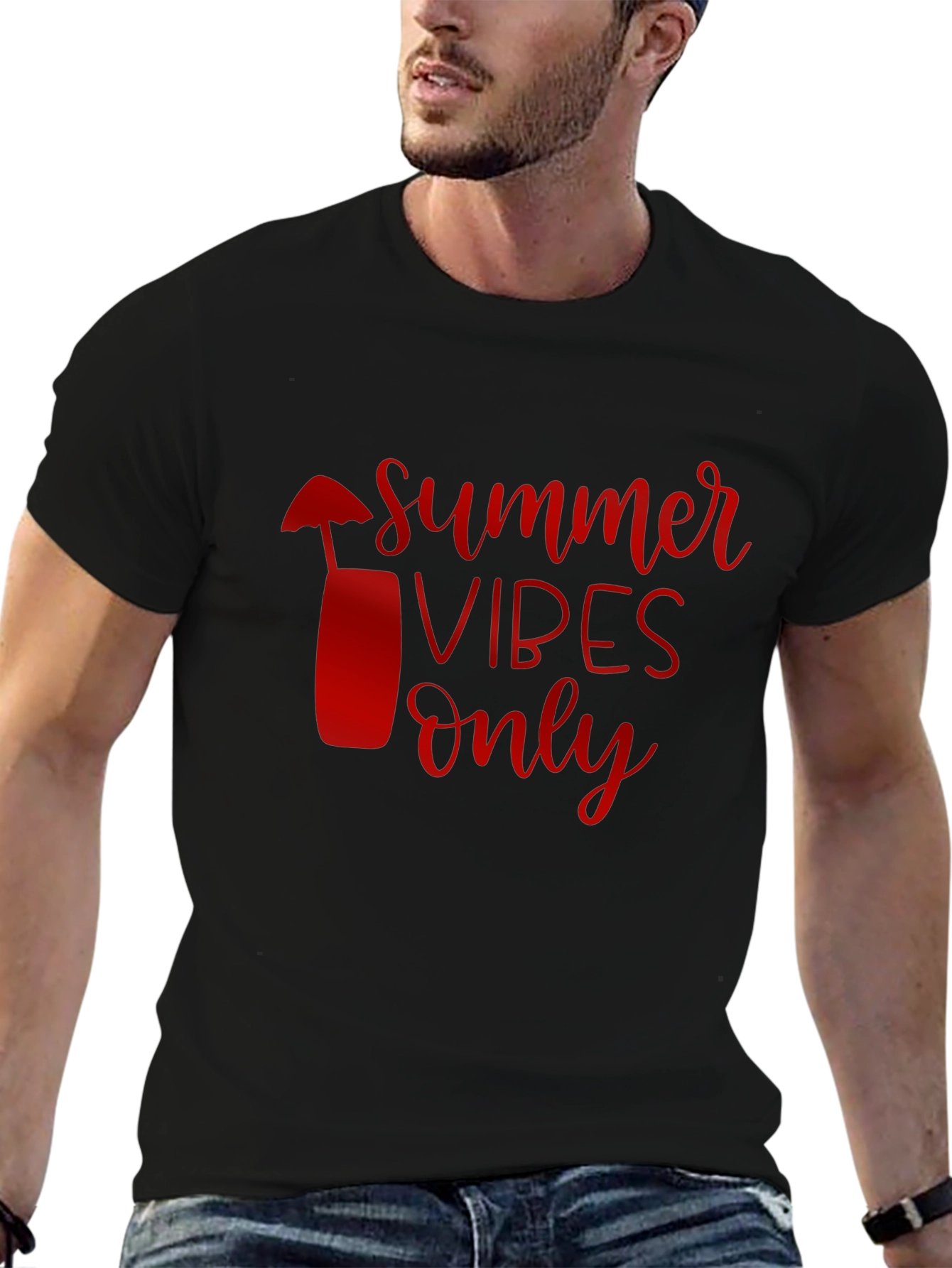 Summer Vibes Only Black Tee
