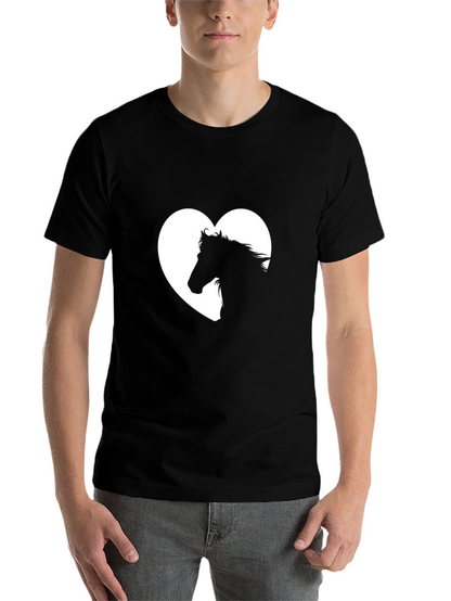 Horse Lover T-Shirt: Heart Silhouette Design
