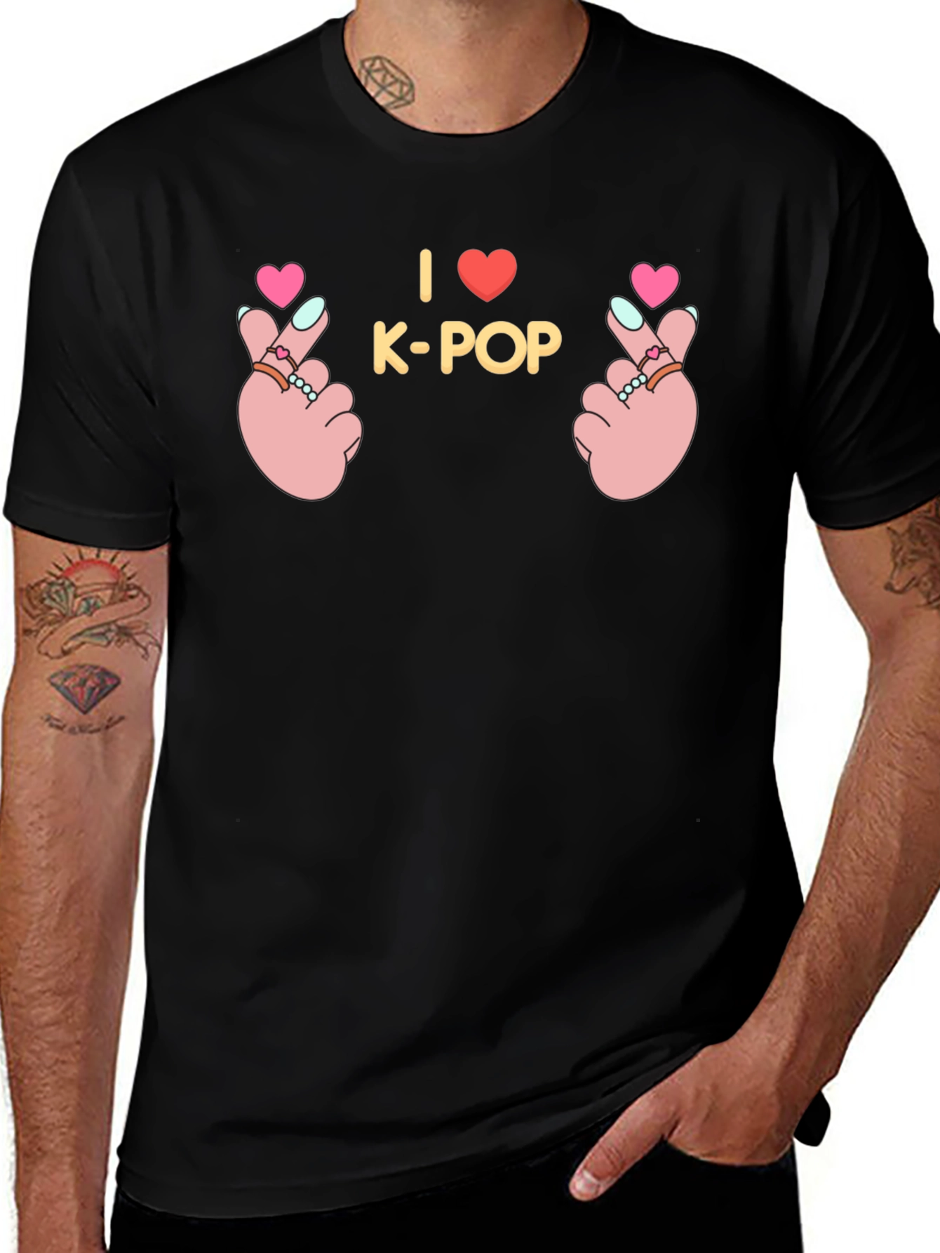 I Love K-Pop Hand Sign Graphic Tee