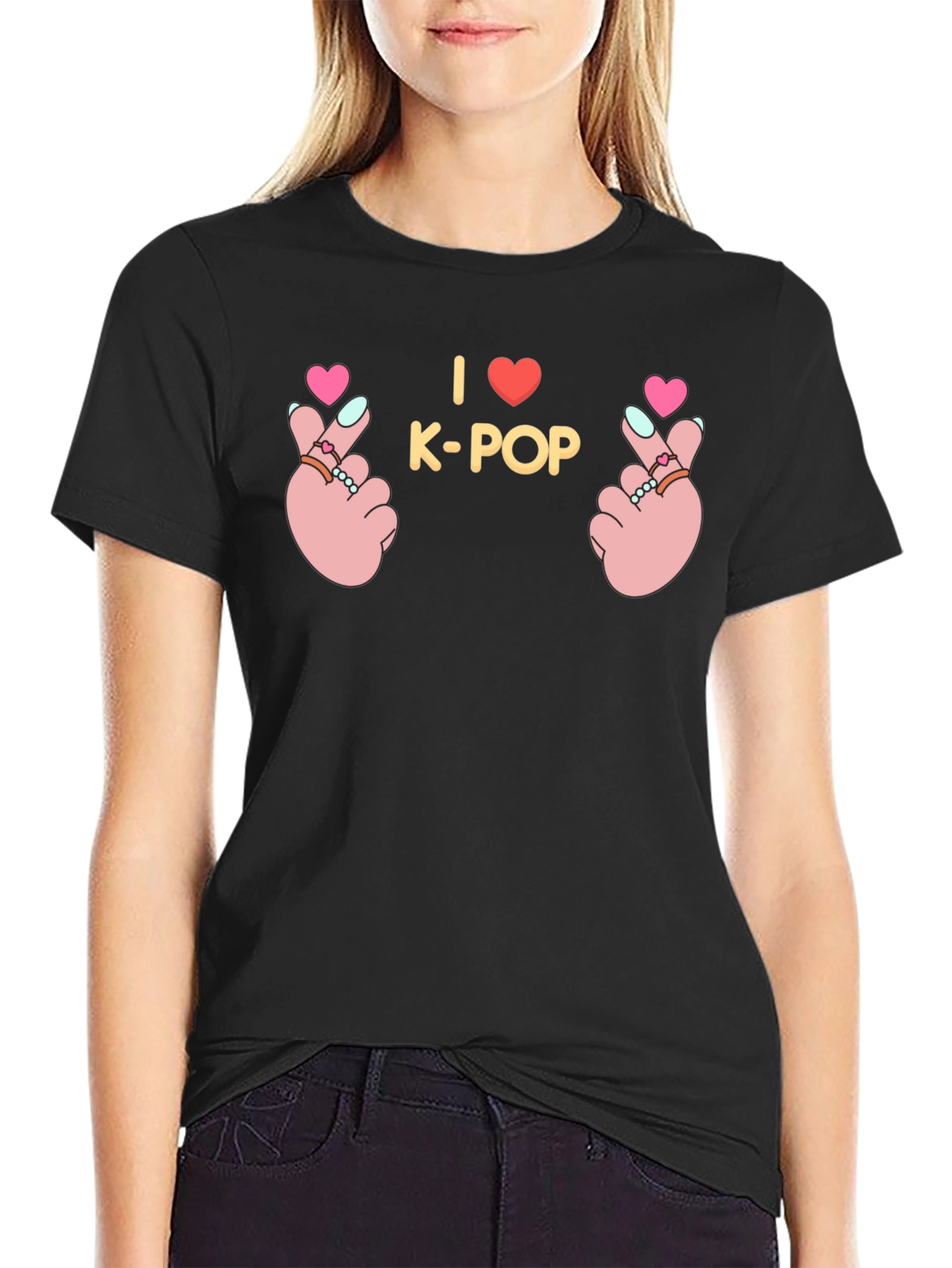 I Love K-Pop Hand Sign Graphic Tee