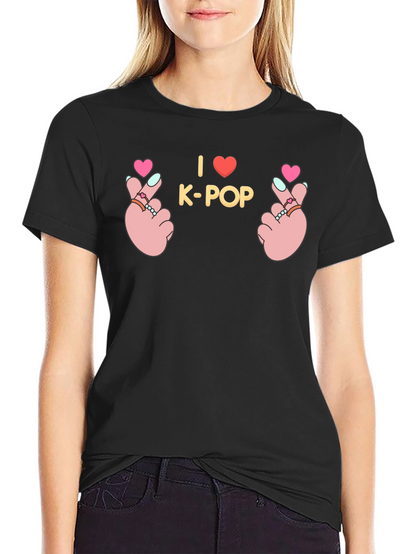 I Love K-Pop Hand Sign Graphic Tee