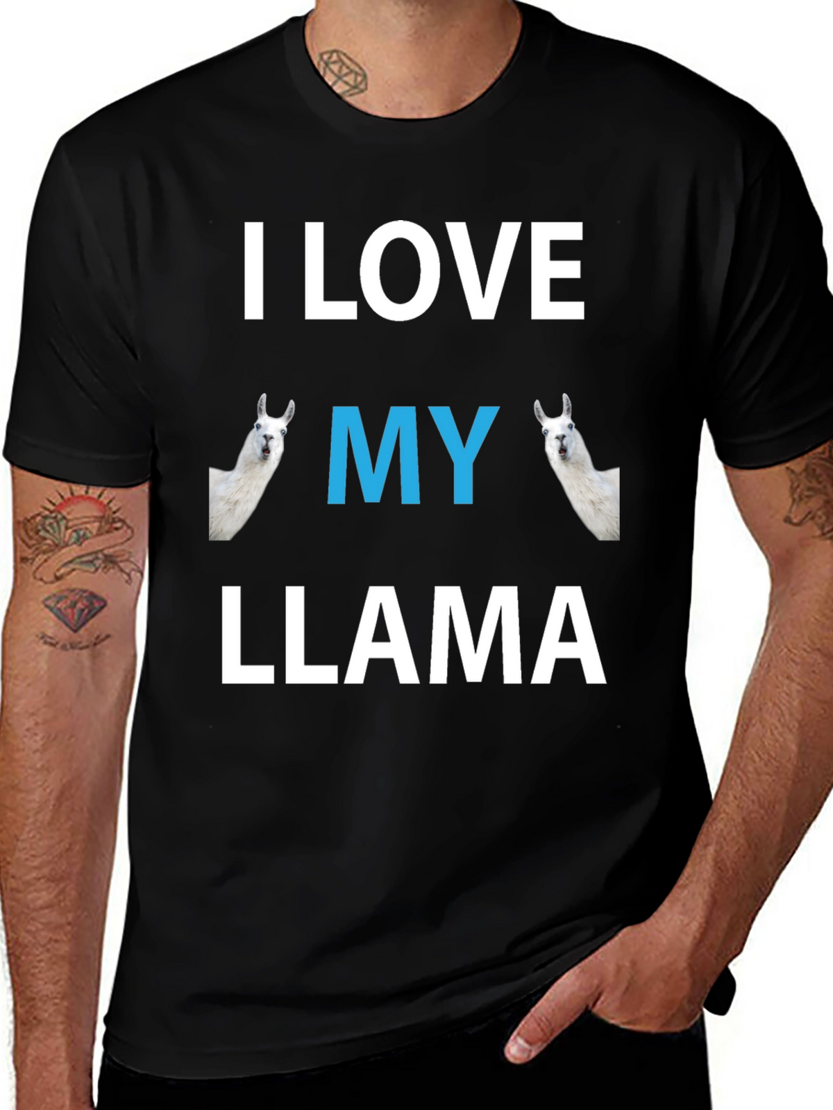I Love My Llama Graphic T-Shirt - Novelty Tee