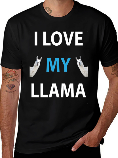 I Love My Llama Graphic T-Shirt - Novelty Tee