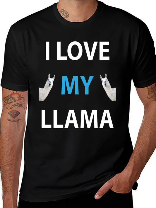 I Love My Llama Graphic T-Shirt - Novelty Tee