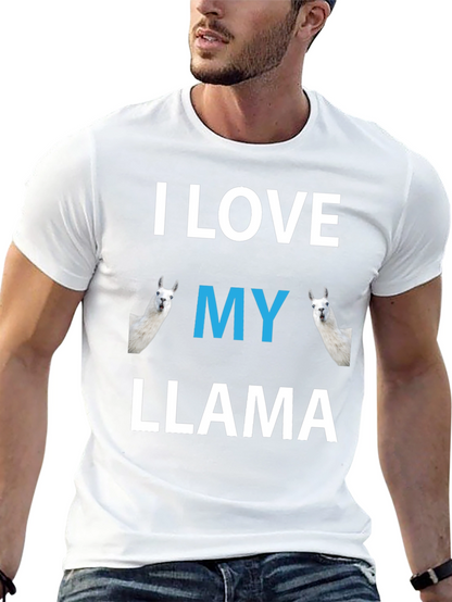I Love My Llama Graphic T-Shirt - Novelty Tee