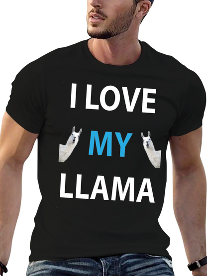 I Love My Llama Graphic T-Shirt - Novelty Tee
