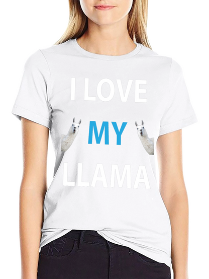 I Love My Llama Graphic T-Shirt - Novelty Tee