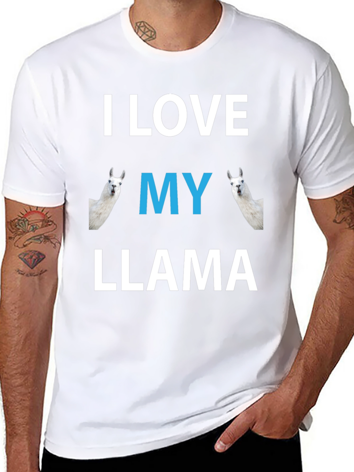 I Love My Llama Graphic T-Shirt - Novelty Tee