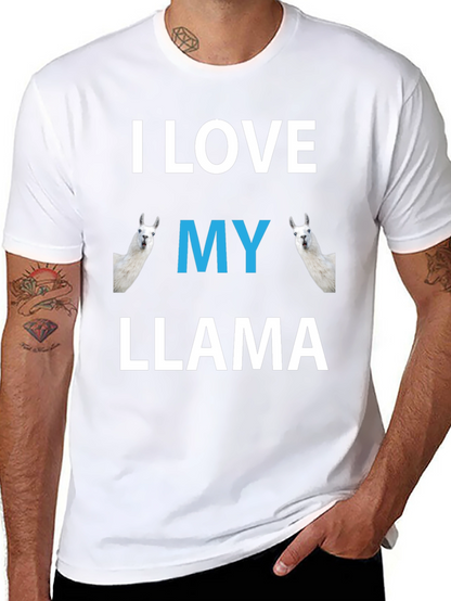 I Love My Llama Graphic T-Shirt - Novelty Tee