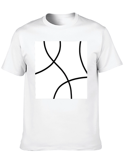Abstract Circle Graphic Tee - Modern Black T-Shirt