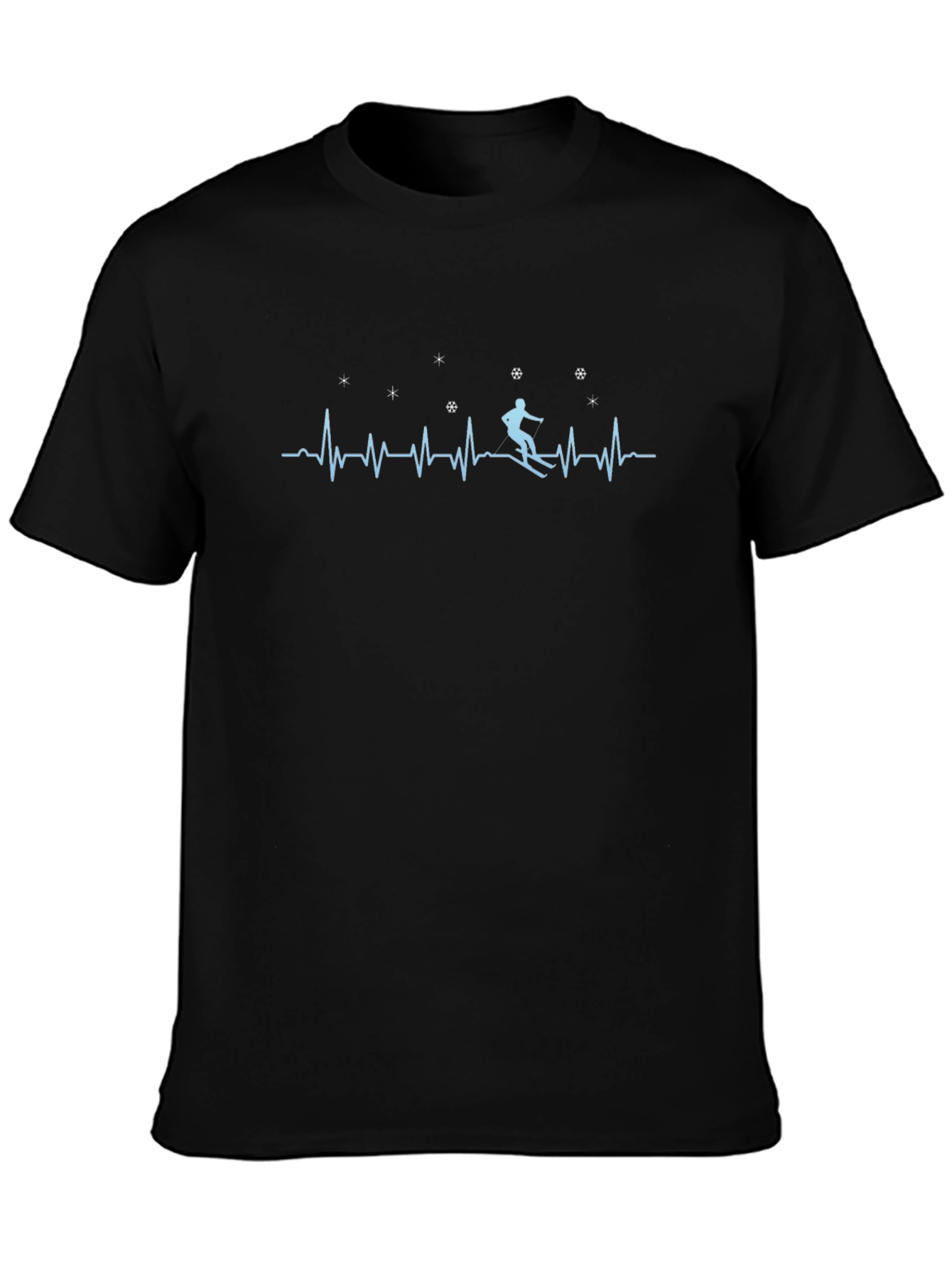 Skiing Heartbeat T-Shirt - Winter Sports Apparel