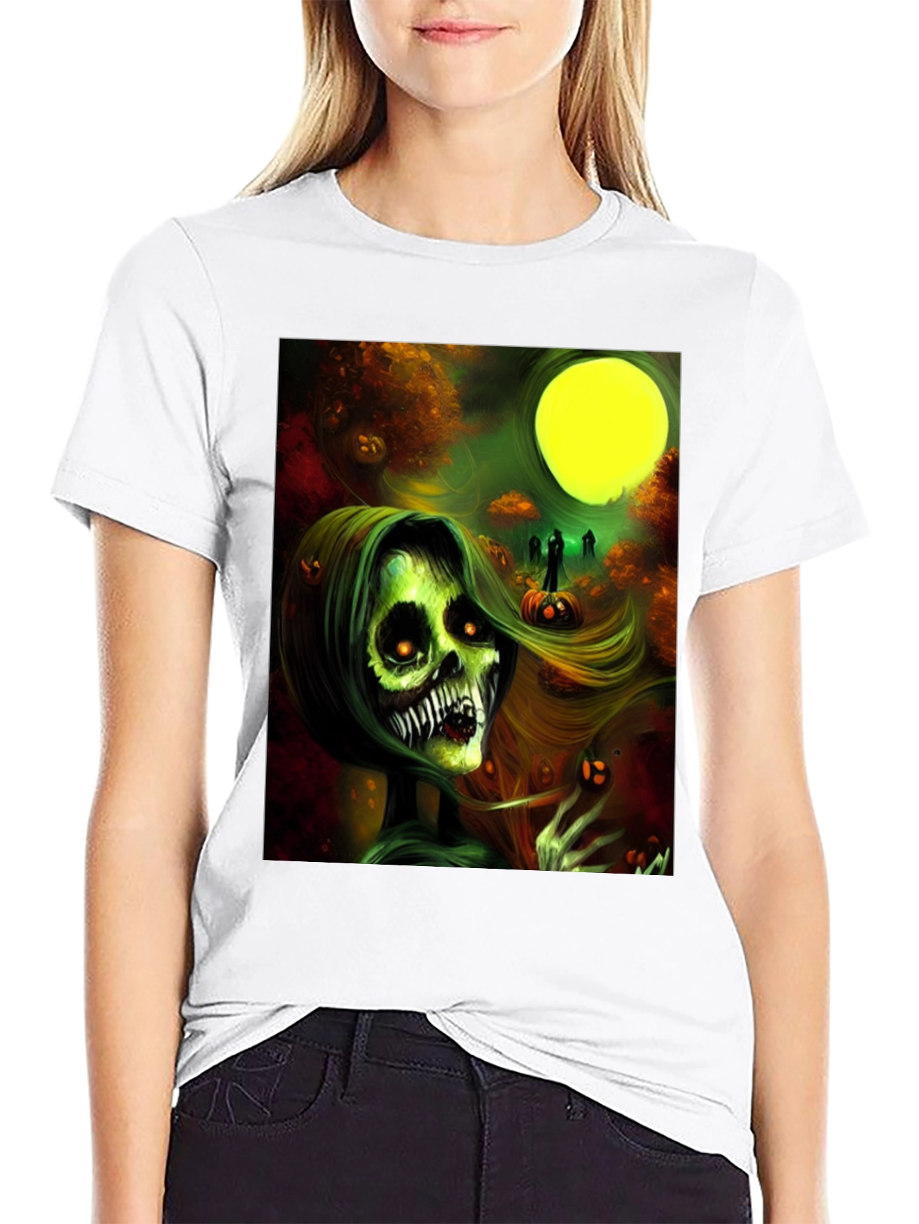 Halloween Zombie Woman Graphic Tee