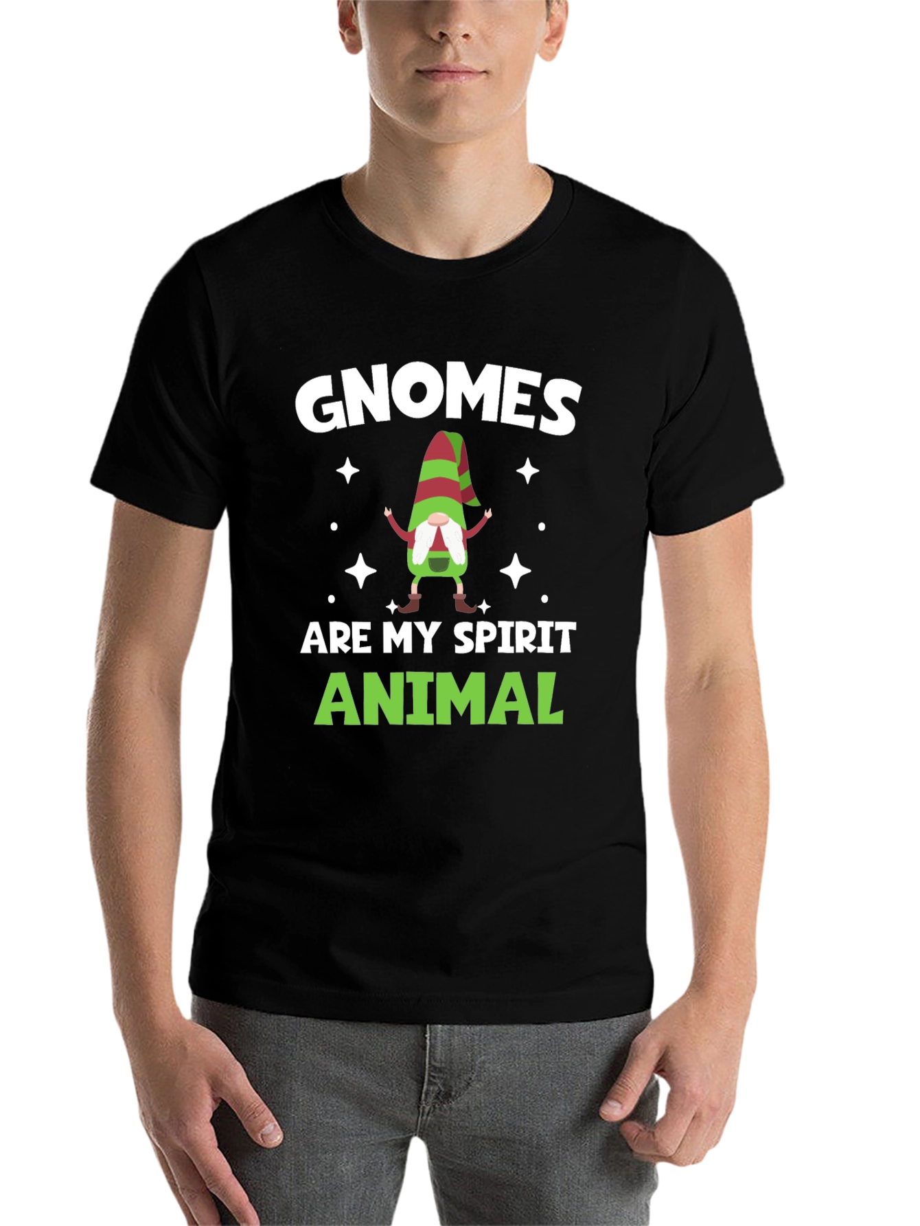 Gnomes Are My Spirit Animal Black T-Shirt