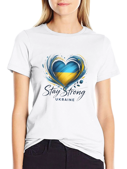 Ukraine Heart Flag Graphic T-Shirt - Stay Strong